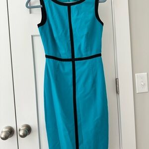Calvin Klein Teal and Black Midi Dress
